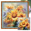 Sunflower Oil Painting-11CT Stamped Cross Stitch 40*40cm/15.75*15.75in tapestrymarket