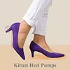 Women's 2 Inch Pumps Kitten Heels Closed Pointed Toe Low Heels Casual Shoes