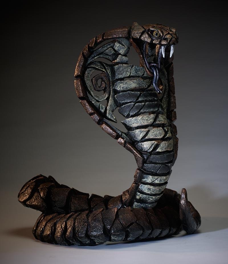 Line animal sculpture-Cobra - Copper Brown