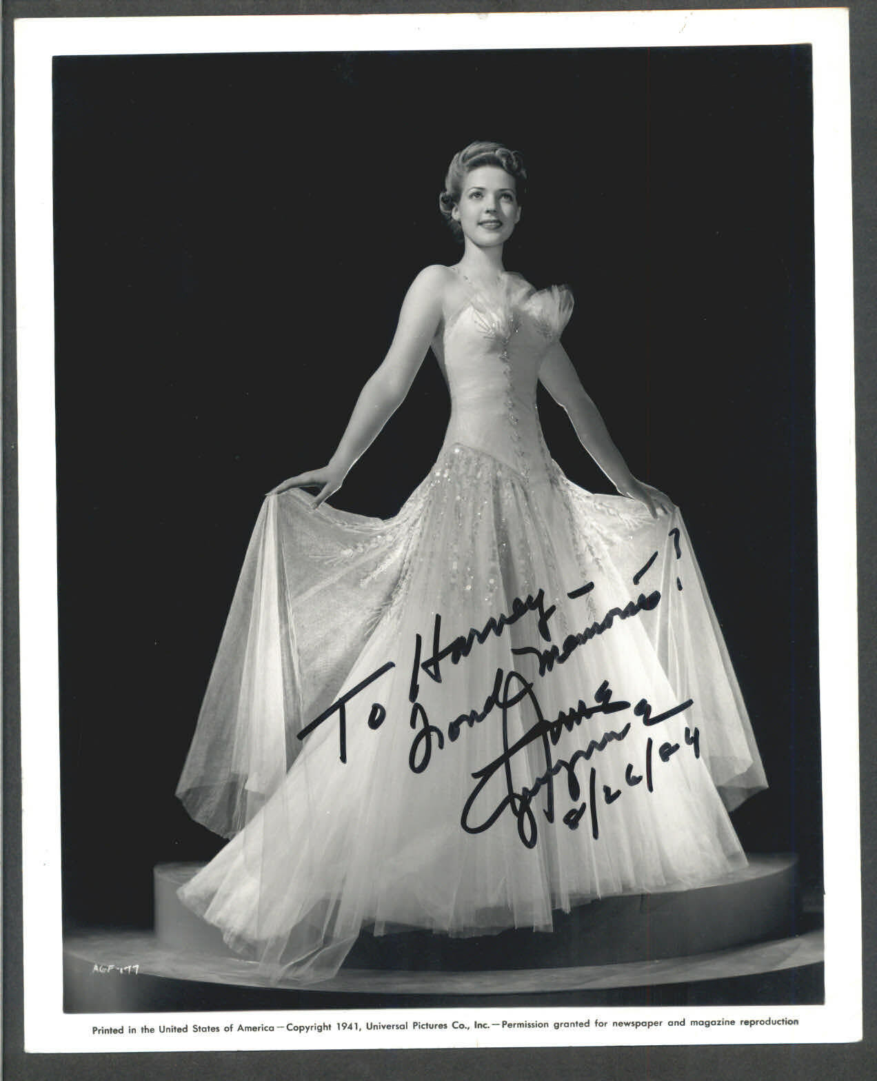 Anne Gwynne - Signed Vintage Celebrity Autograph Photo Poster painting - House of Frankenstein