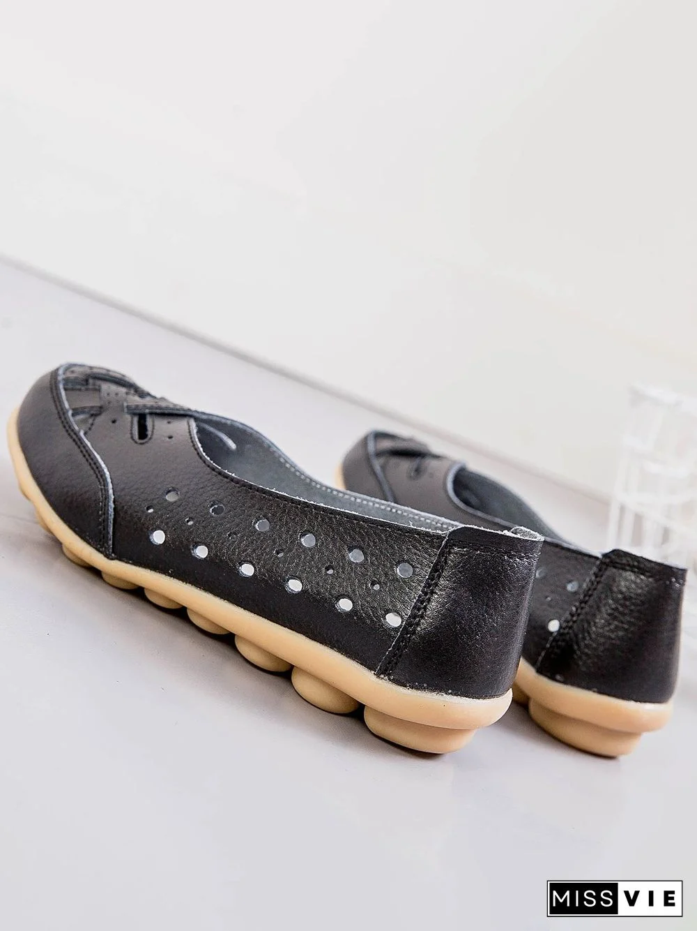 Hollow Leather Soft Sole Shoes