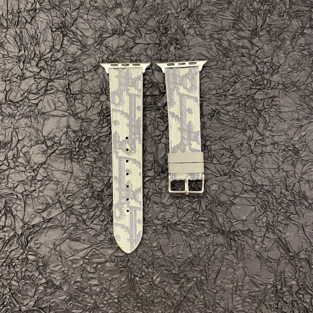 Christian Dior Premium Jacquard Fabric Apple Watch Full Series Replacement Straps