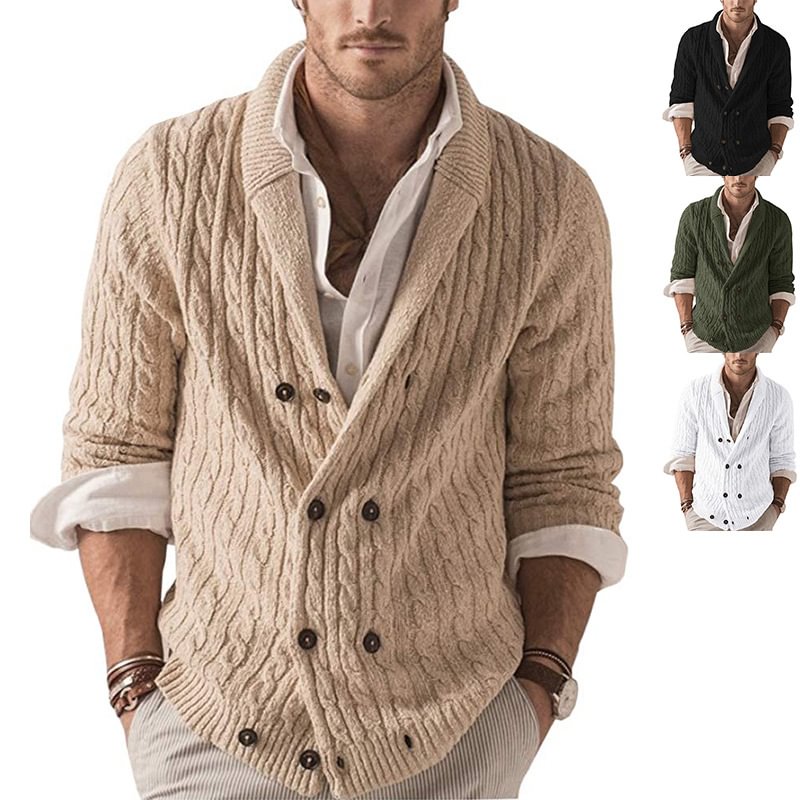 Solid color knitted coat sweater