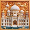 Paper Quilling Taj Mahal-14CT Stamped Cross Stitch 40*40cm/15.75*15.75in tapestrymarket