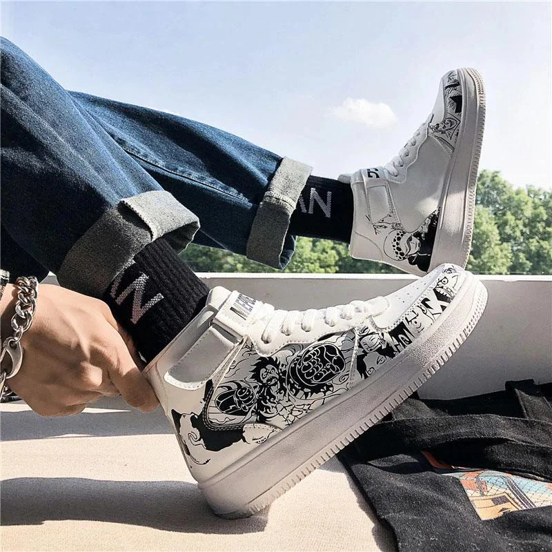 Luffy Gear Fourth Black and White Sneakers