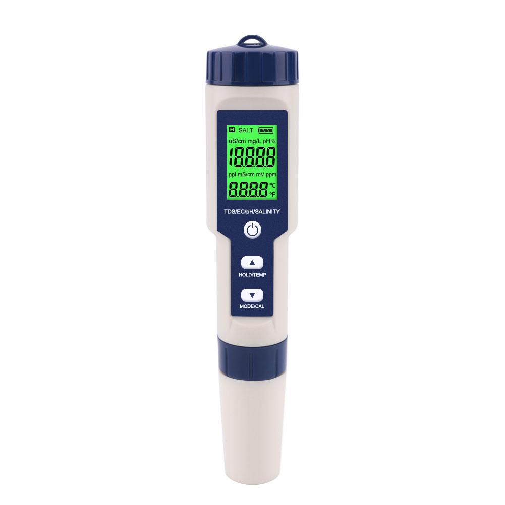 

5 in 1 Water Quality pH TDS EC Tester Pen Waterproof Water Purity Monitor, 501 Original