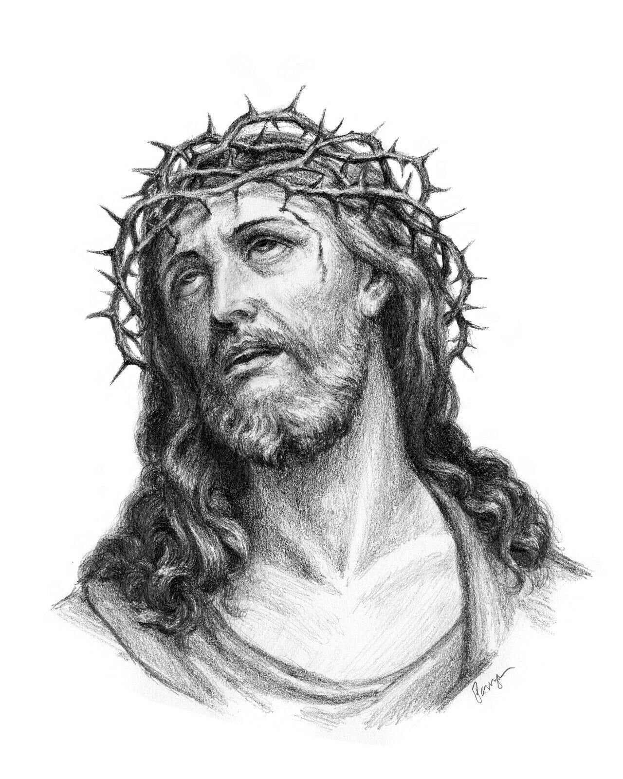 JESUS CHRIST CROWN OF THORNS 8.5X11 Photo Poster painting PICTURE GOD THE FATHER SON HOLY SPIRIT