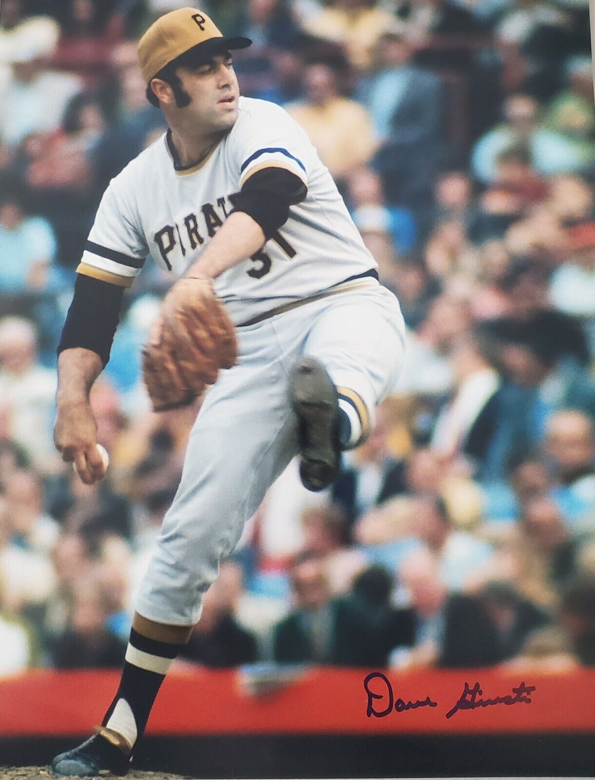 Signed 11x14 DAVE GIUSTI PITTSBURGH PIRATES Autographed Photo Poster painting - COA