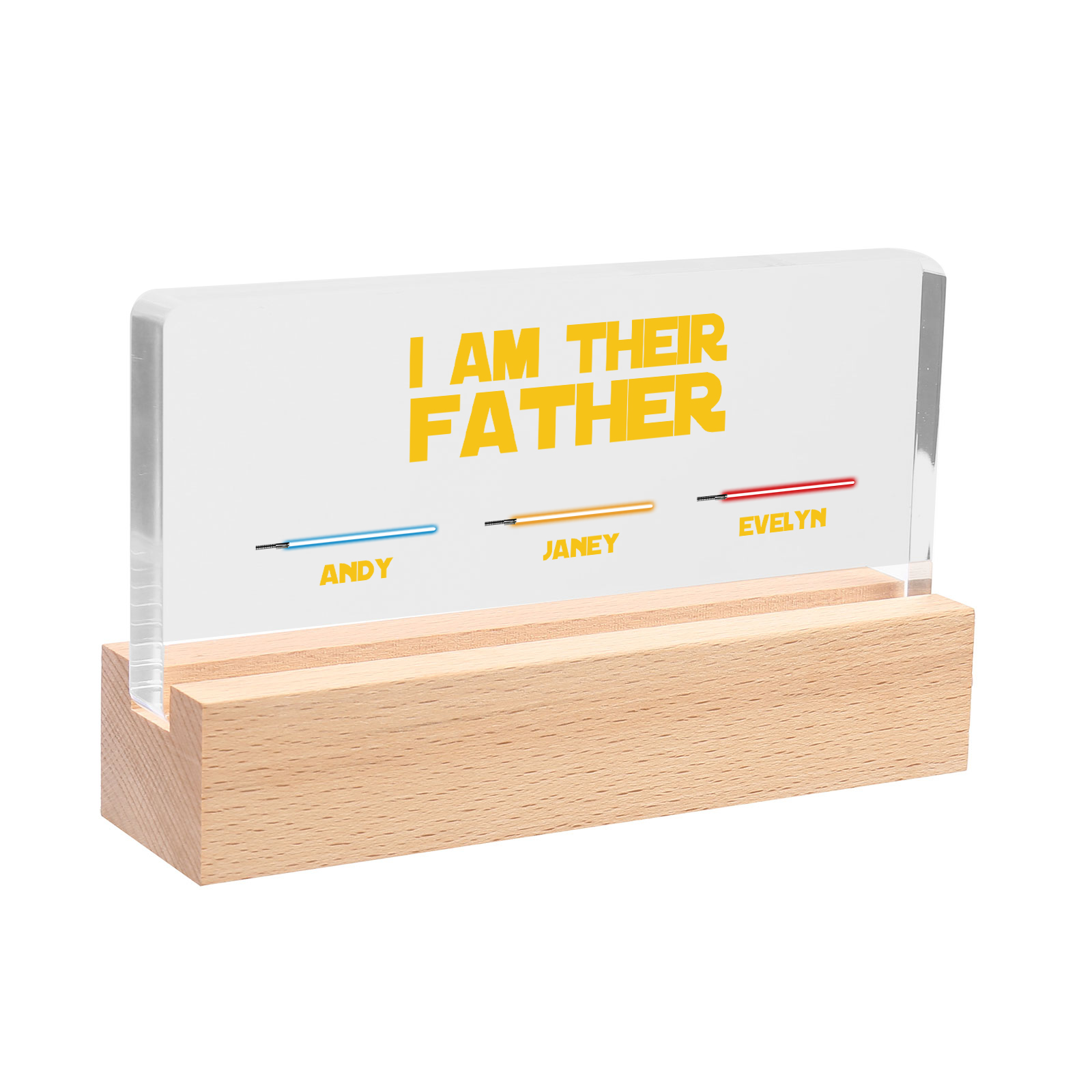 3 Names-Personalised Star Wars Logo Table Lamp-I am their dad-Father's Day Gift For Dad