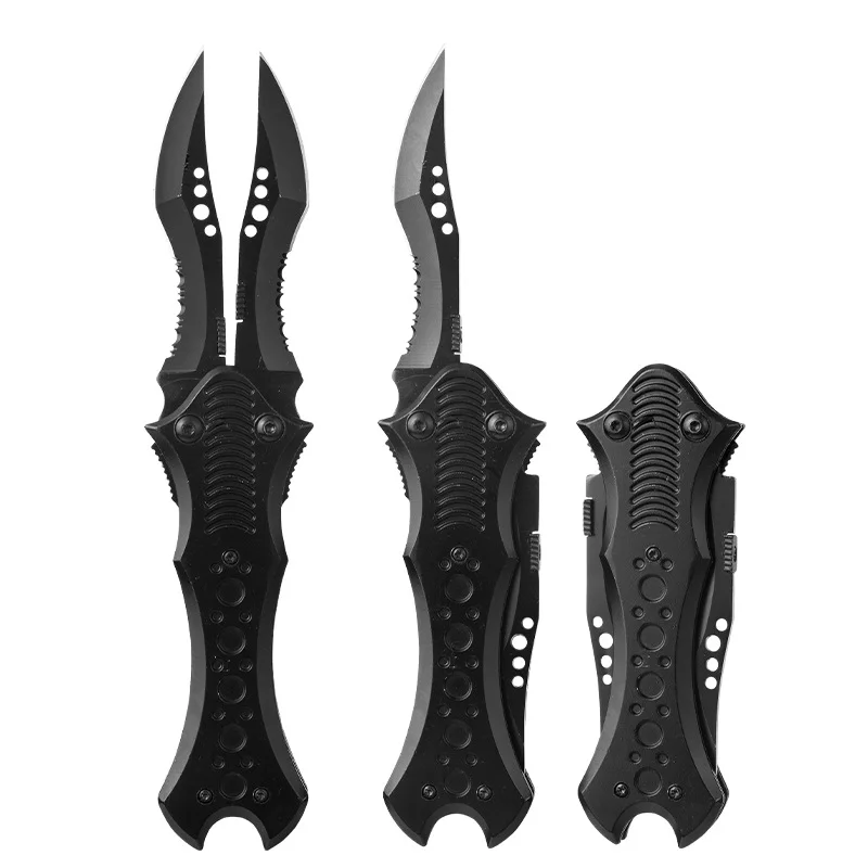 Outdoor Survival Knife Camping Portable High Hardness Portable Knife Self-Defense Wilderness Survival Tactics Field Multi-Purpose Knife