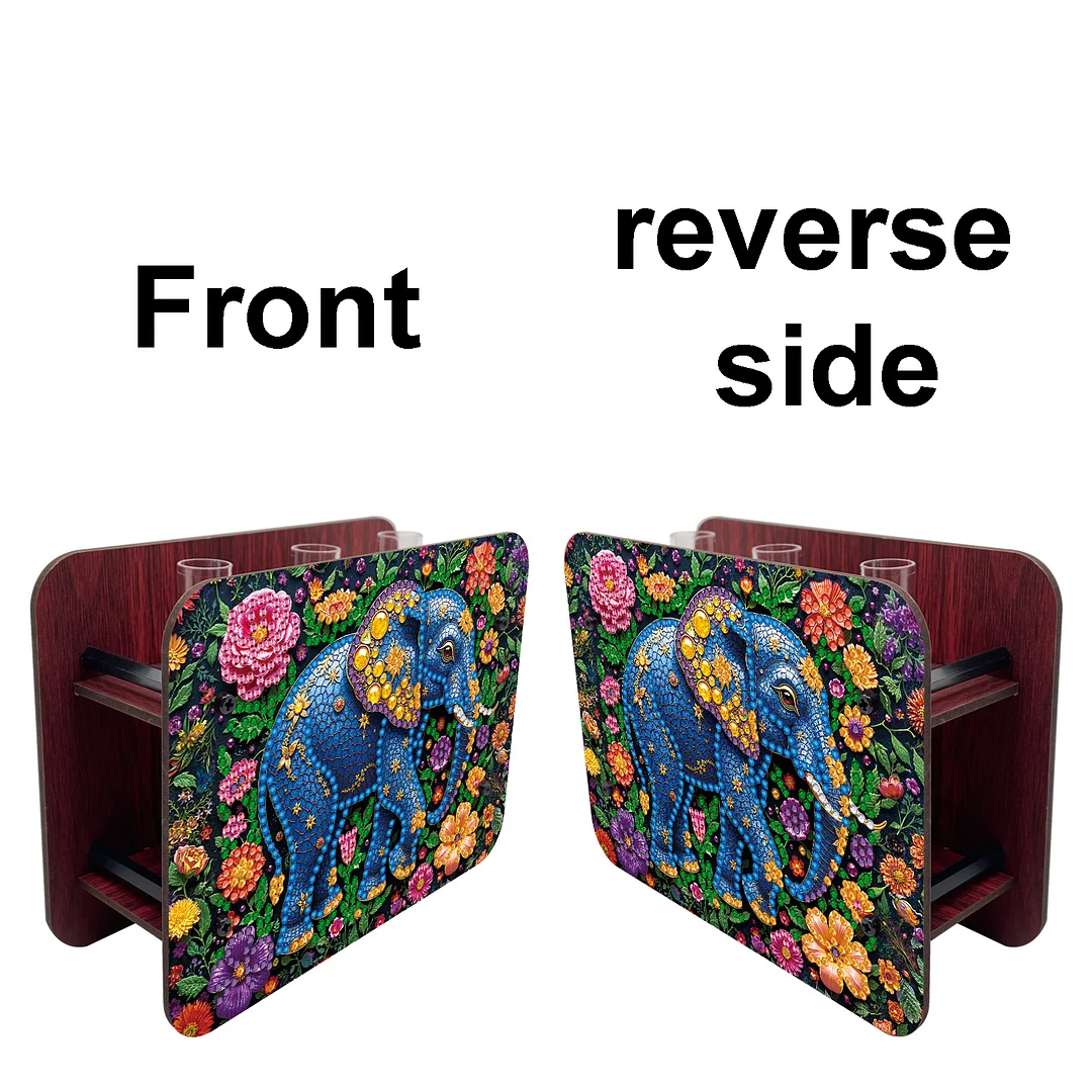 Elephant DIY Flower Vase Wooden Double Sided Desktop Diamond Art Kit Home Decor