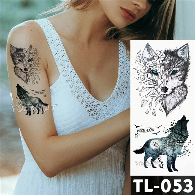Sdrawing Transfer Black lace bright butterfly Pattern Temporary Tattoo Sticker Chest totem body art Waterproof Fake Flash Tattoo