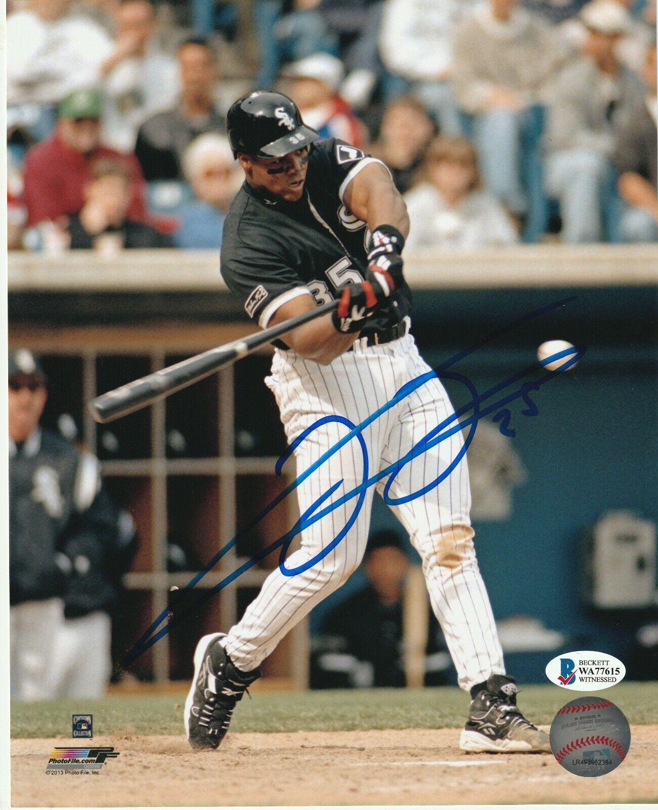 FRANK THOMAS Signed Chicago WHITE SOX 8x10 Photo Poster painting with Beckett WITNESS COA (BAS)