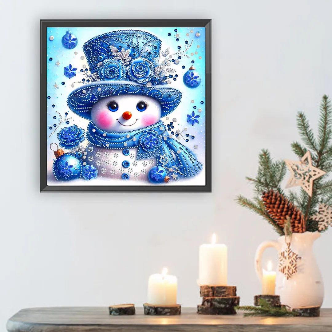 Snowman - Diamond Painting - Partial Special Shaped Drill (Canvas|30*30cm)
