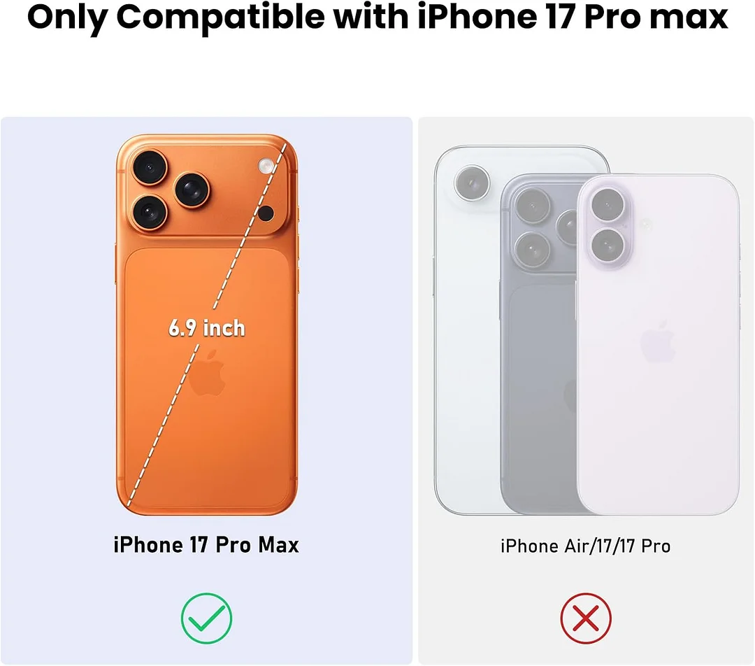 Nillkin for iPhone 17 Pro Max Case Magsafe, Compatible with MagSafe, Upgraded Full Camera Protection, Shockproof Protective, Adjustable Kickstand, iPhone 17 Pro Max Case with Stand 6.9 inch, Black