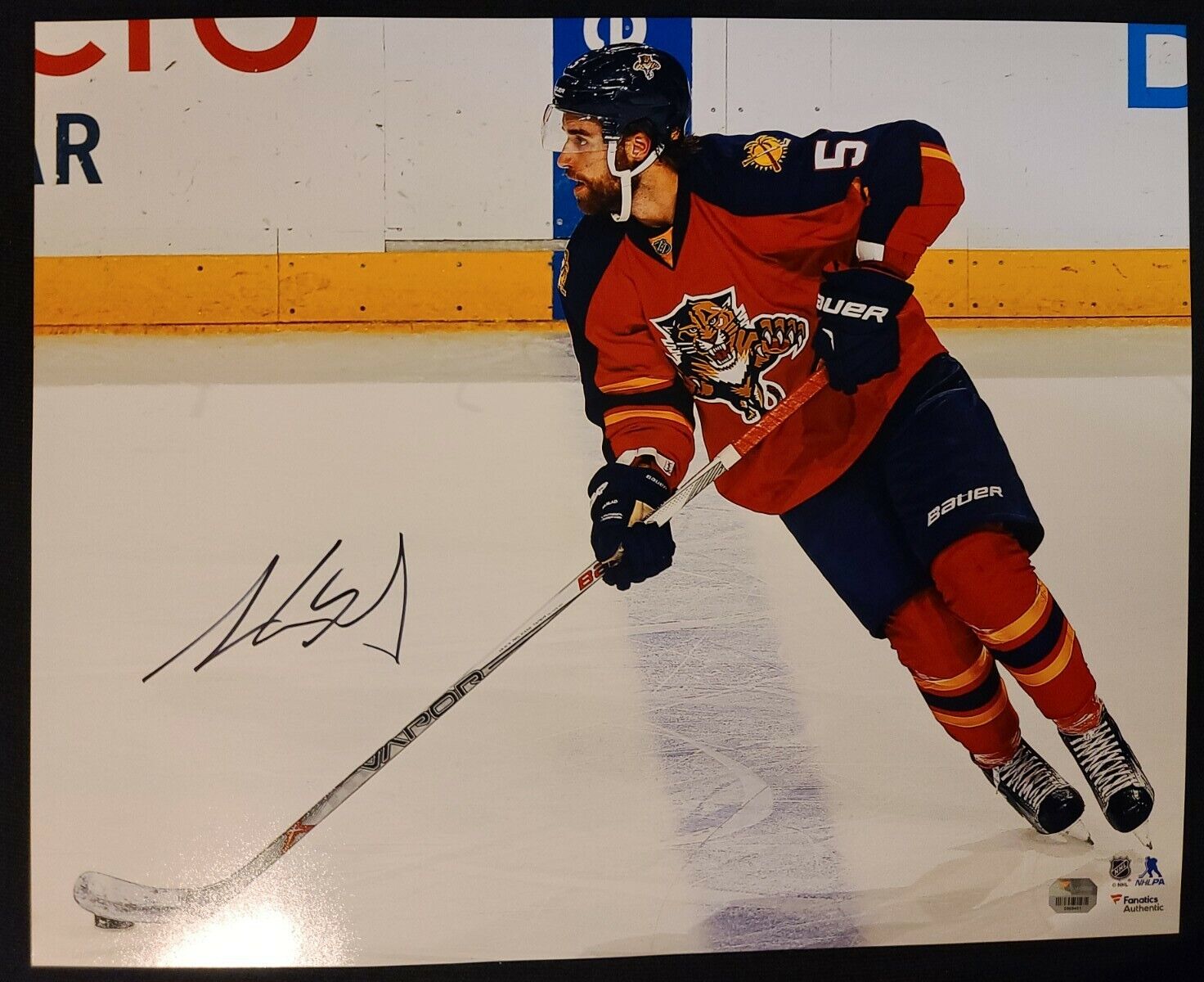 AARON EKBLAD FL Panthers Signed 16x20 Red Jersey Skating Photo Poster painting-Fanatics/Holo