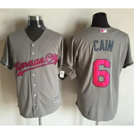 Royals #6 Lorenzo Cain Grey New Cool Base 2016 Mother's Day Stitched MLB Jersey