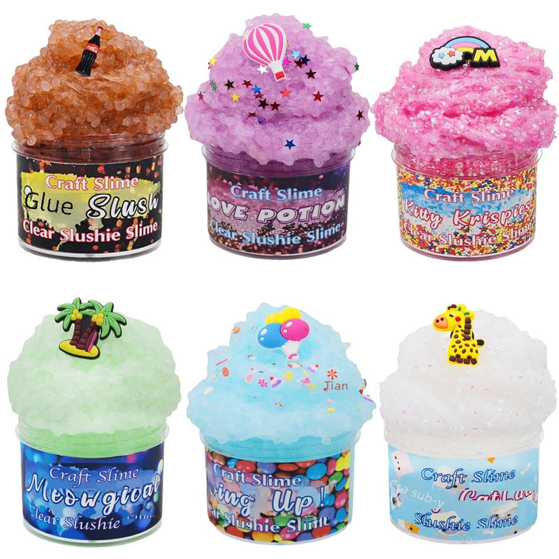 5 Pieces Amz Slime Kit Color Mud Rice Slime Foaming Glue Puzzle Decompression Crystal Mud Color Mud Set