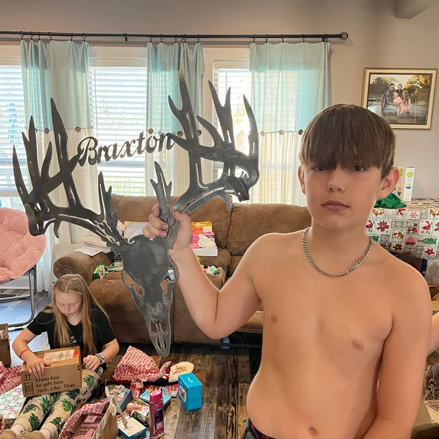 Personalized Metal Deer Skull Rack-The best gift for the hunting hobby!