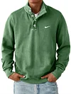 Men's Trendy Loose Solid Color Stand Collar Sweatshirt