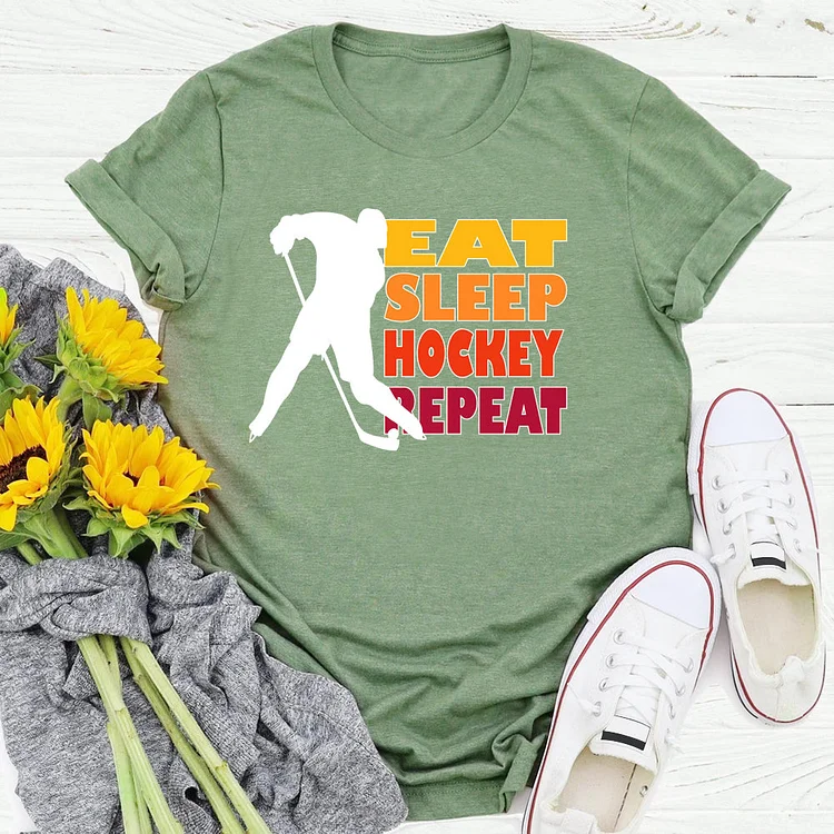 Eat Sleep Hockey Repeat T-shirt Tee-03990-Annaletters