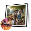 Country Farm Kid-Full Round Diamond Painting 40*40CM
