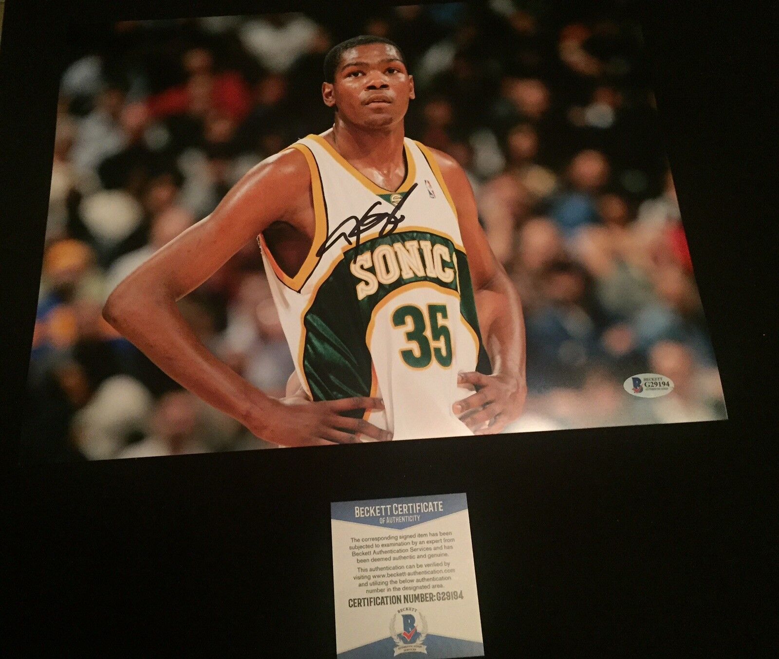 KEVIN DURANT Signed SEATTLE SONICS Signed 11x14 Photo Poster painting Warriors