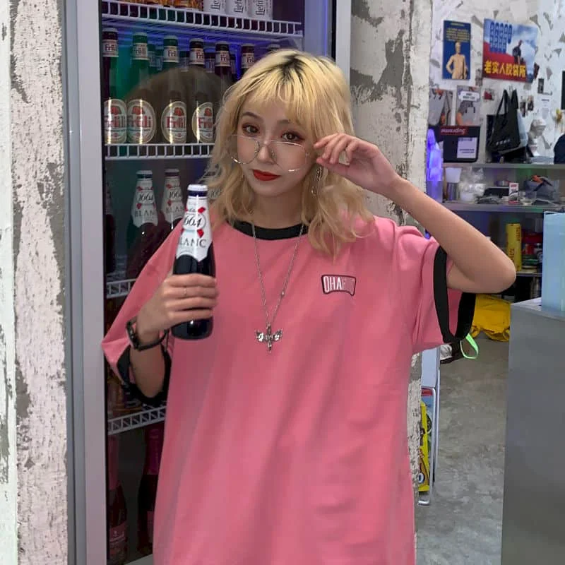 NiceMix Japan Lolita Style Hrajuku Tee Shirts Women Summer Oversized Short Sleeve Kawaii T-shirt Pink Tops School girl Tee