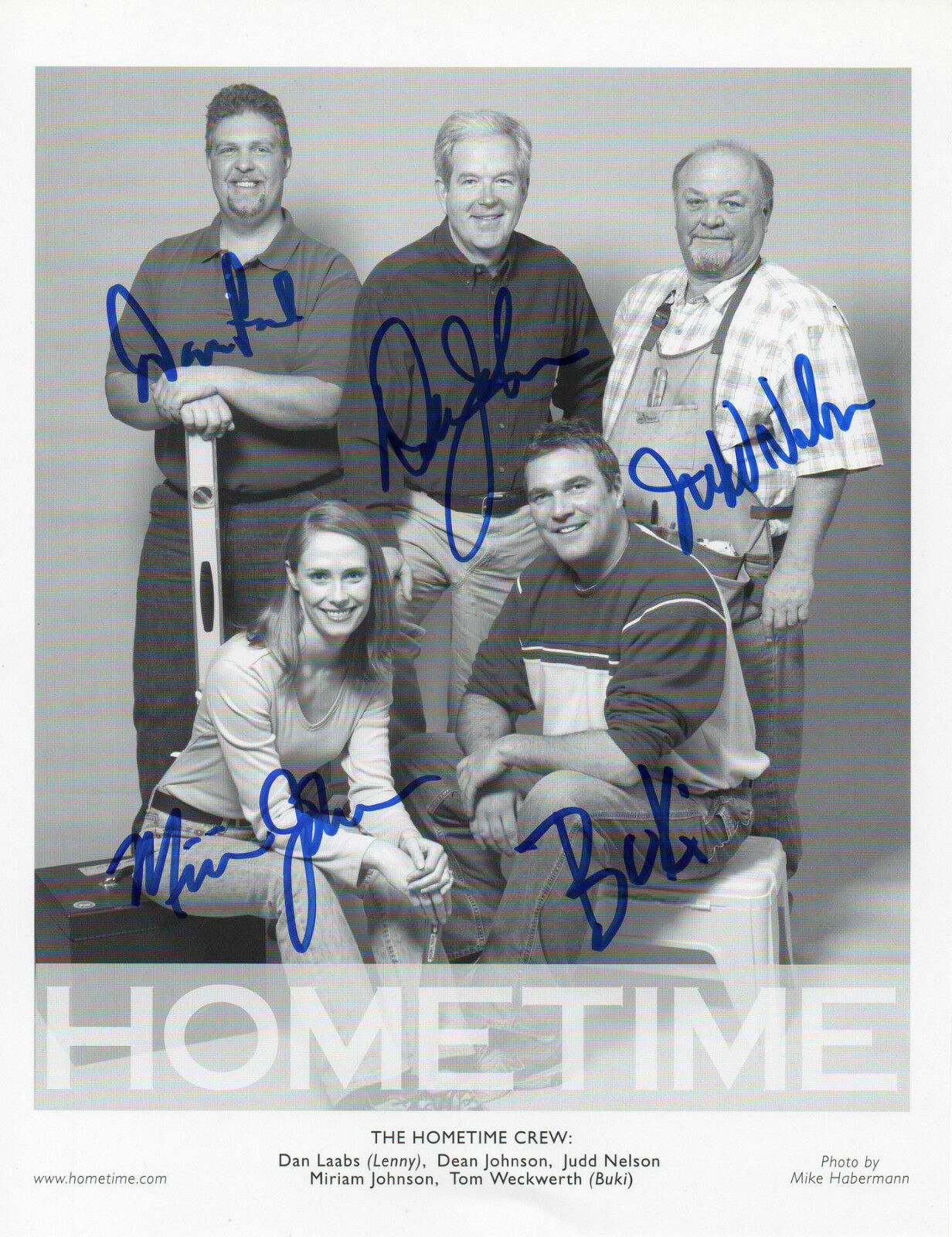 HOMETIME USA DIY SHOW AUTOGRAPHED Photo Poster painting BY ALL 5