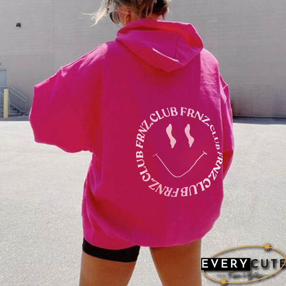 "Frnz.Club" Smiley Print Hoodie