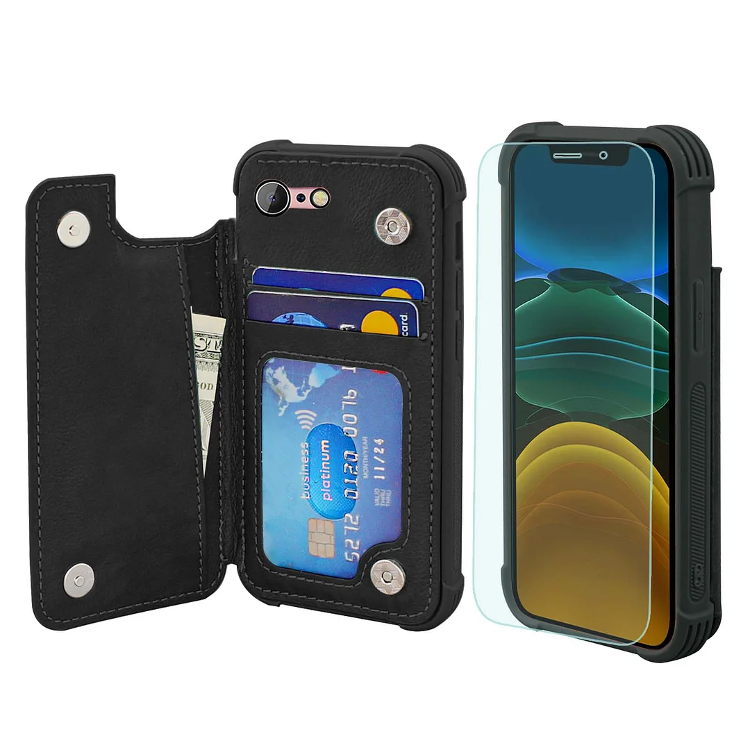 iPhone SE 2022/iPhone SE 2020/iPhone 8/iPhone 7 wallet case for magnetic car mount