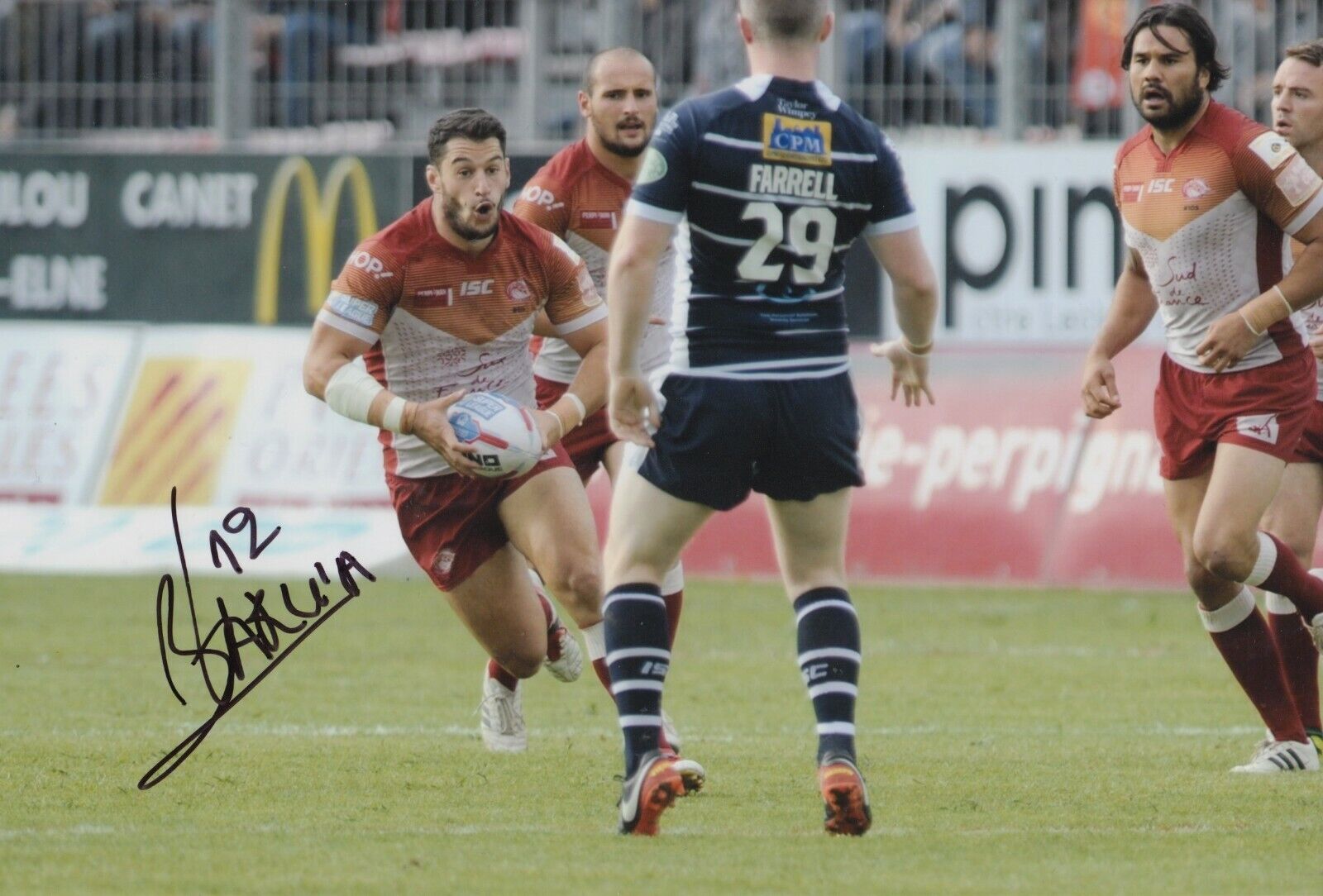 Benjamin Garcia Hand Signed 12x8 Photo Poster painting - Catalans Dragons Autograph 1.