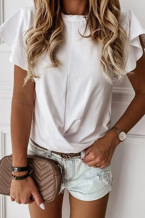 Suzanne Short Sleeve Ruffle T-shirt