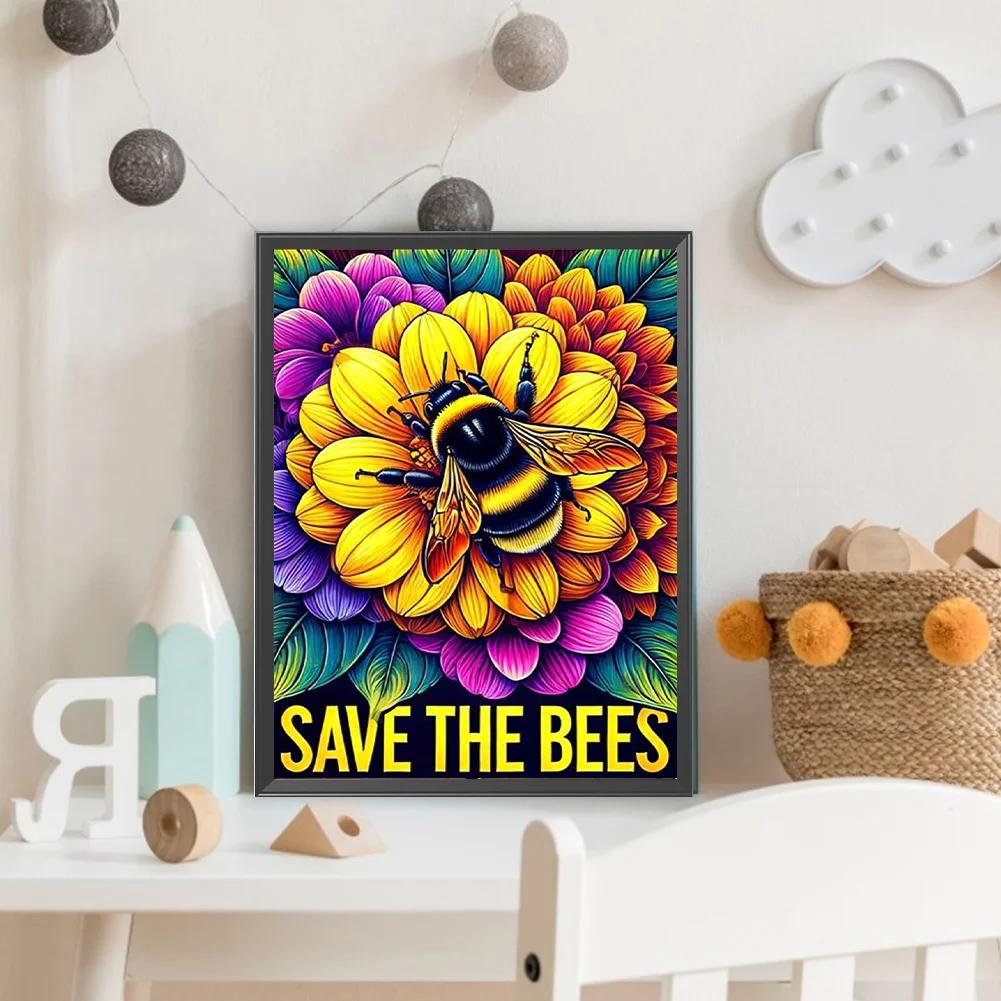 Diamond Painting - Full Round Drill - Flower Bee(Canvas|30*40cm)