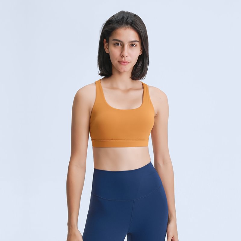 Naked Feel Cross Criss Back High Impact Sanding Sports Yoga Bra