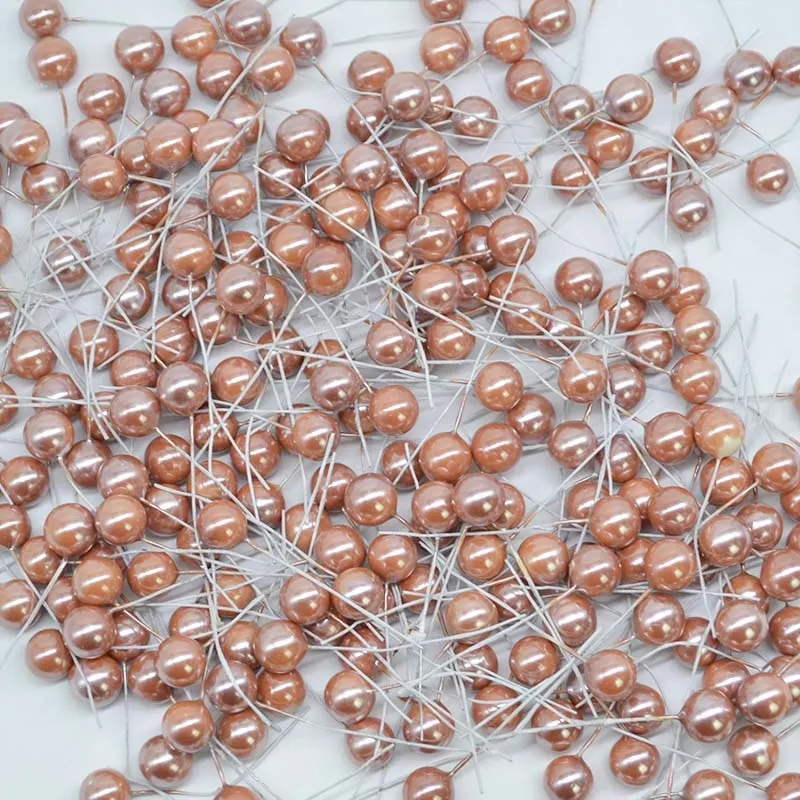 50pcs Colorful Pearl Stamens Artificial Flower small berries cherry For DIY Wedding Christmas Cake Box Pearl Wreaths Decoration