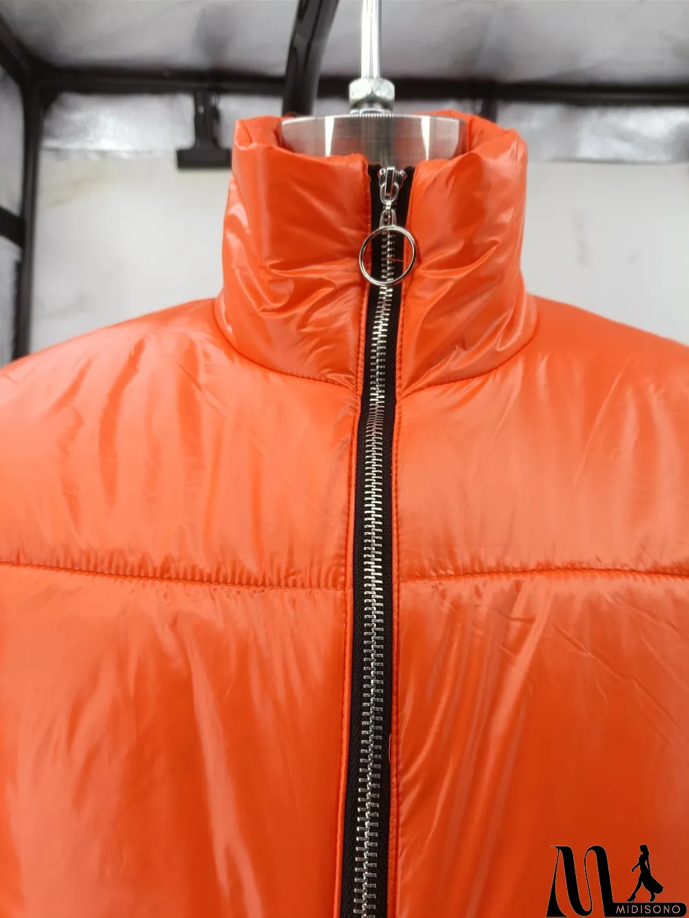 MidiSono - Winter Warm Solid Full Sleeve Zipper Down Jacket