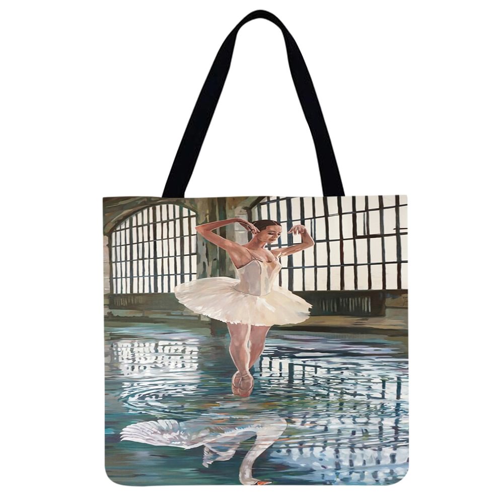 Linen Tote Bag -  Ballet Girl
