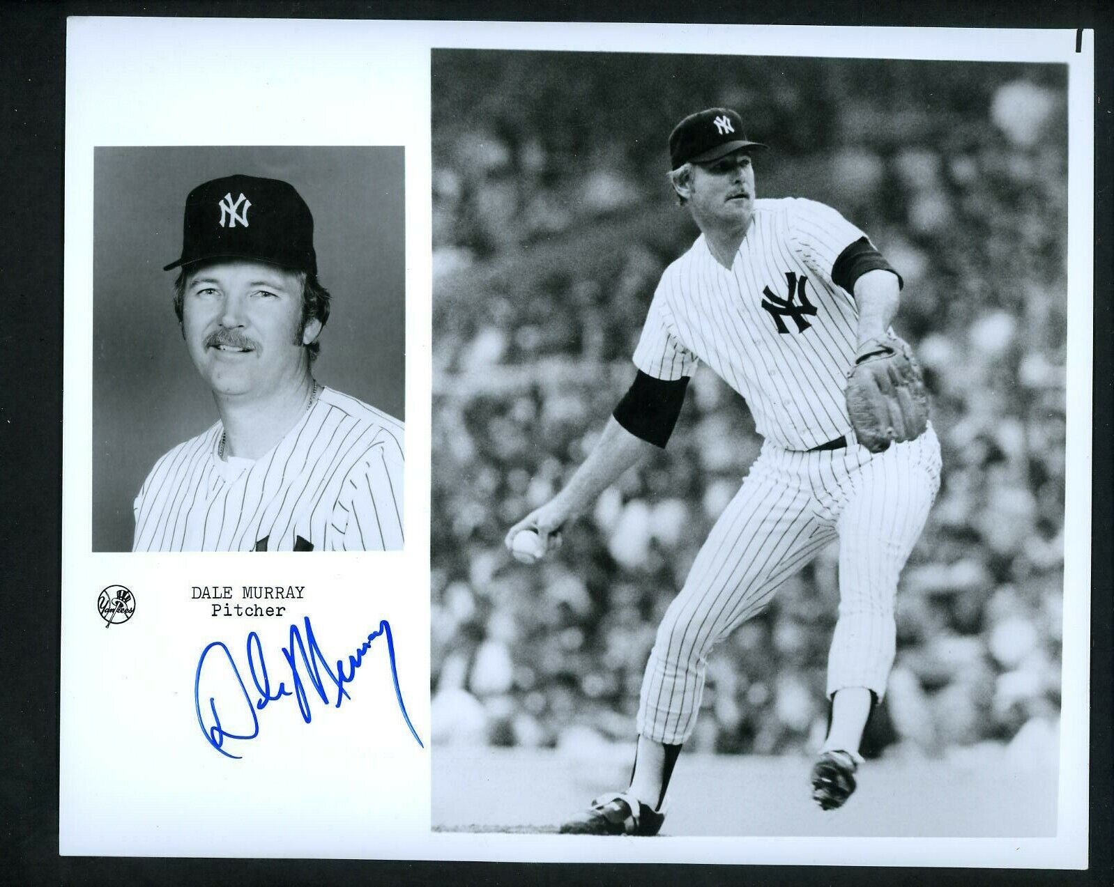 Dale Murray Signed Autographed 8 X 10 Photo Poster painting New York Yankees  SHIPPING