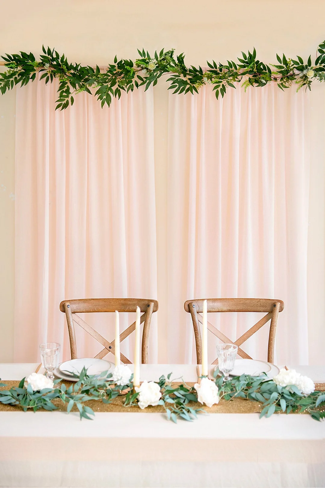 Sheer Backdrop Curtain Panels 60" w x 10ft/82.5" w x 8ft  (Set of 2) - 3 Colors