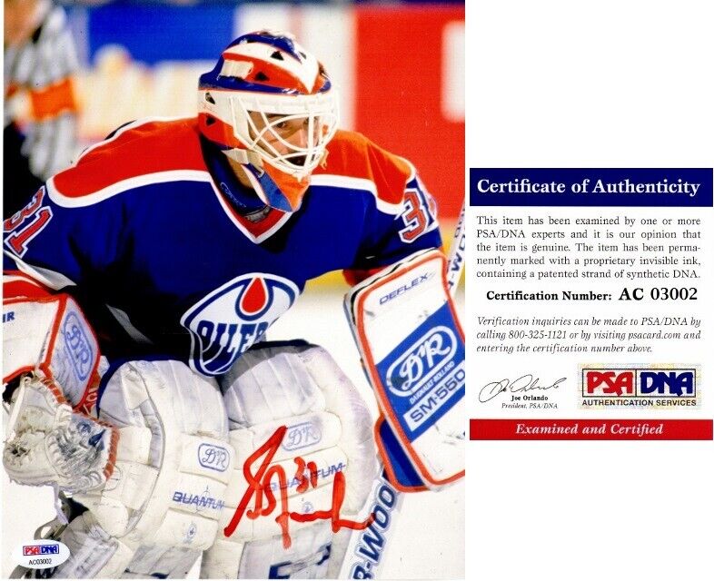 Grant Fuhr Signed Edmonton Oilers 8x10 inch Photo Poster painting - PSA/DNA COA - Hall of Fame