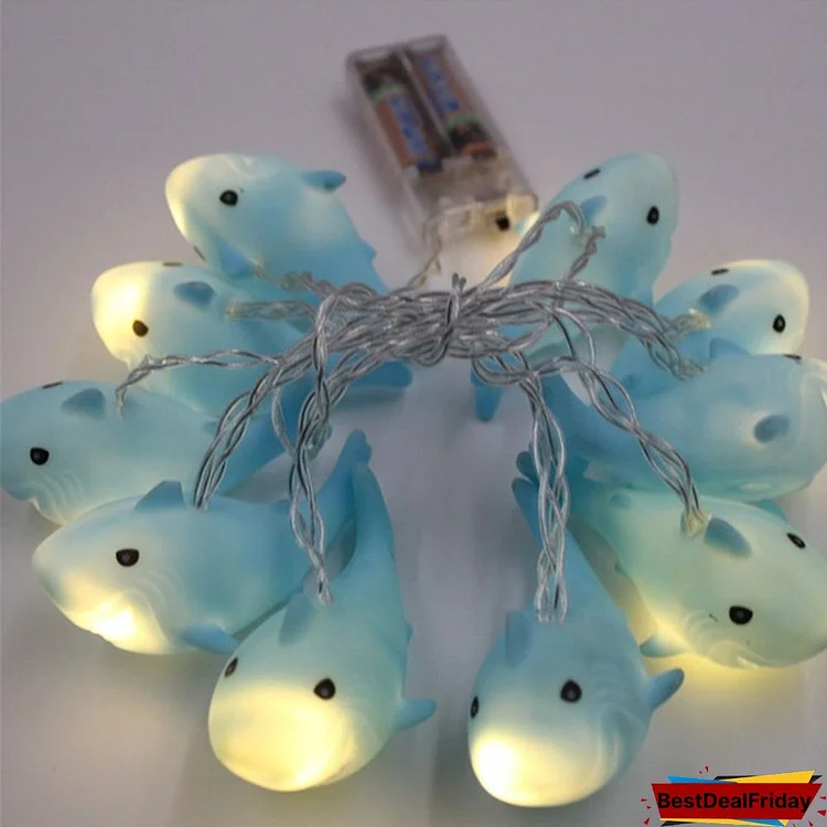 10 LED 1.8M Christmas Decoration LED Shark Shape String Lights Lanterns Lamp DIY Christmas Home Bar Outdoor Party Supplies- a12-0830-22s