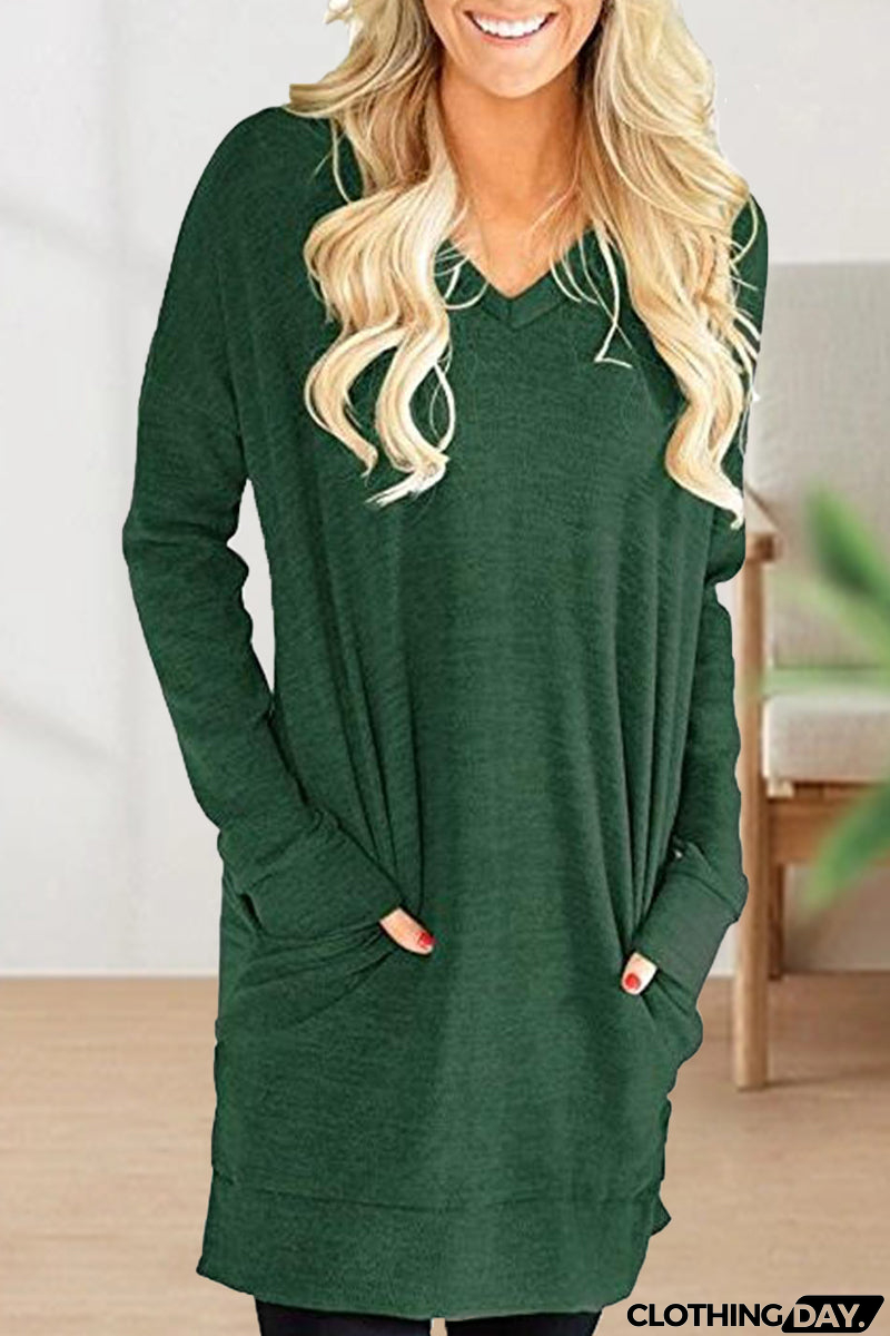 Casual Solid Solid Color V Neck T-Shirts