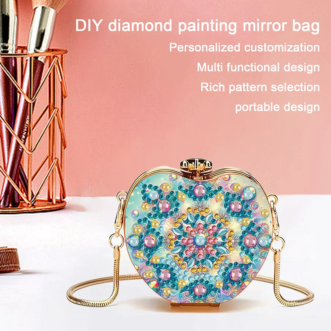 Mandala DIY Acrylic Love Art Diamond Painting Coin Purse with Chain for Women