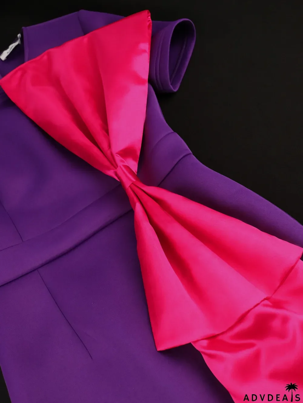 spring color contrast Bodycon Career wind big bow decoration dress Bow Dress