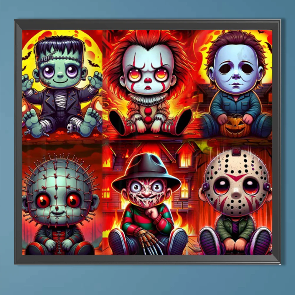 Partial AB Diamond Painting - Full Round Drill - Horror All Stars(Canvas|55*50cm)