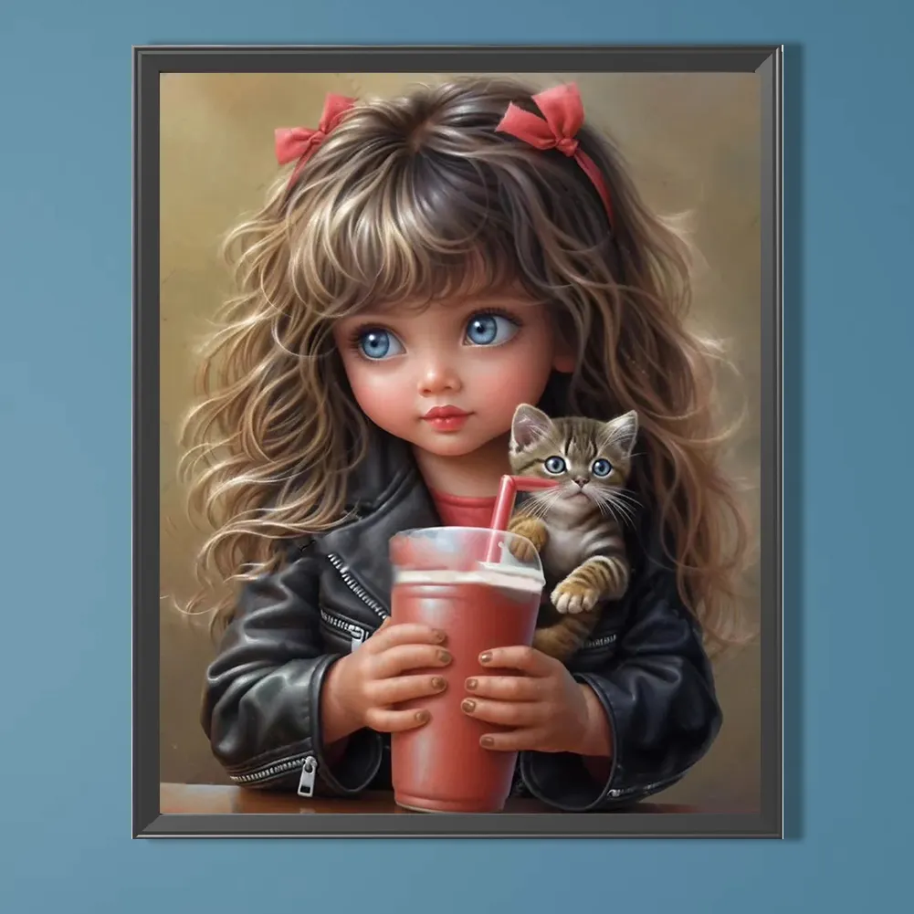Full Round Diamond Painting 40*50cm - Sweet Cool Girl