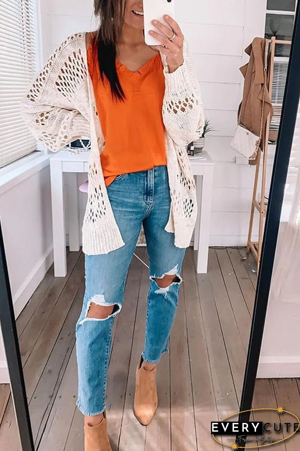 Crochet Knit Loose Cardigan