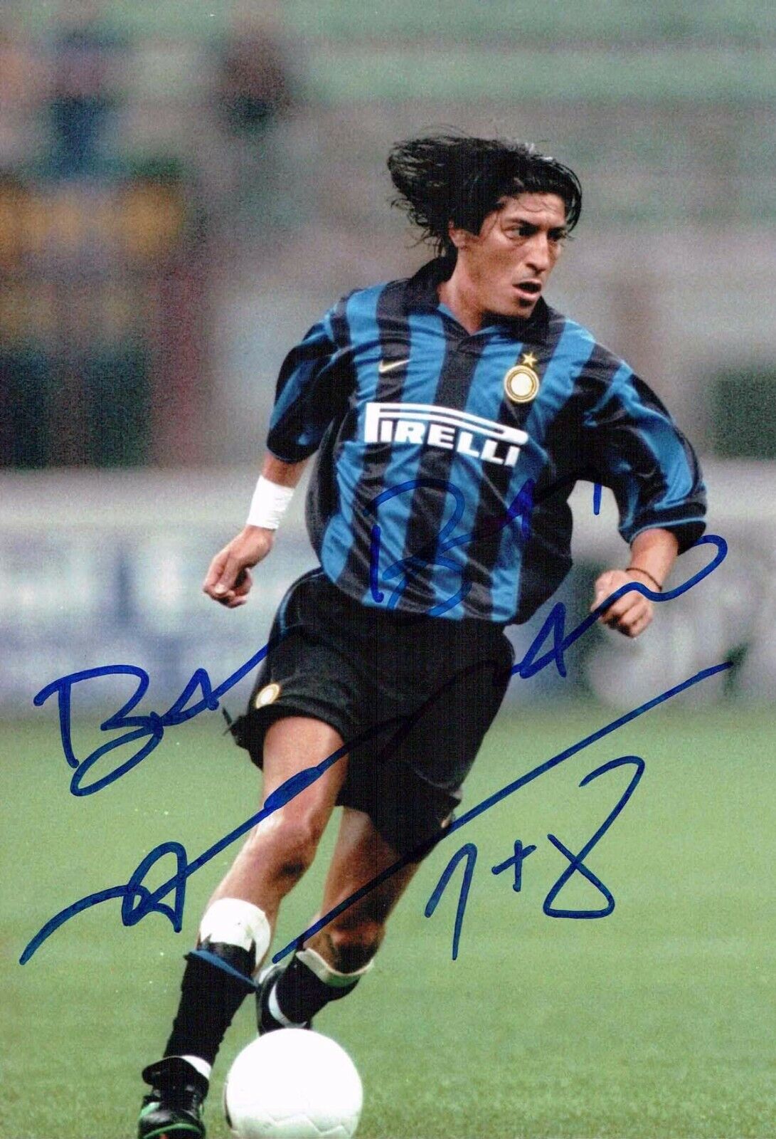 Ivan ZAMORANO Signed Autograph 12x8 Photo Poster painting 2 AFTAL COA Inter MILAN ITALY Bam Bam