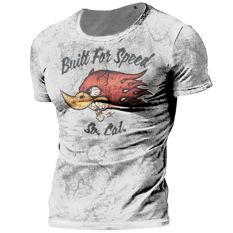 Men's Vintage Printed Outdoor Short Sleeve T-shirt